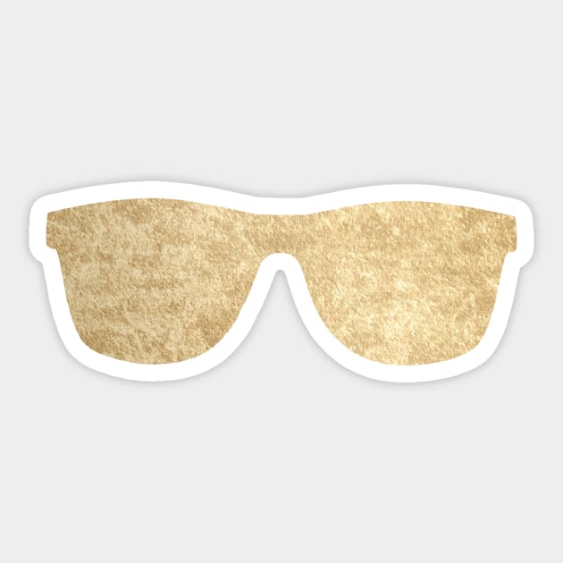 Sunglasses - golden faux foil Sticker by RoseAesthetic